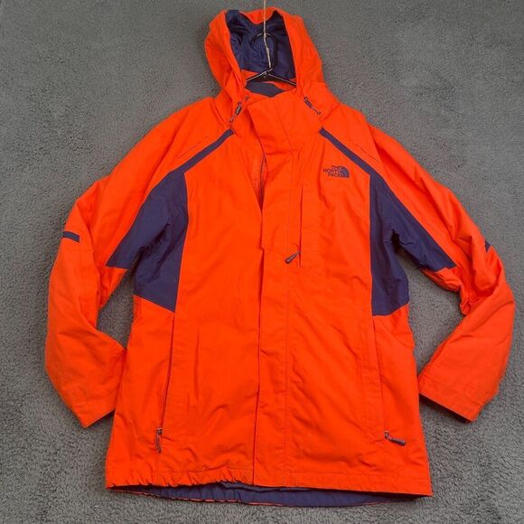 North Face Hyvent 3 in 1 Jacket Mens Medium Orange Shell Only - Picture 1 of 16